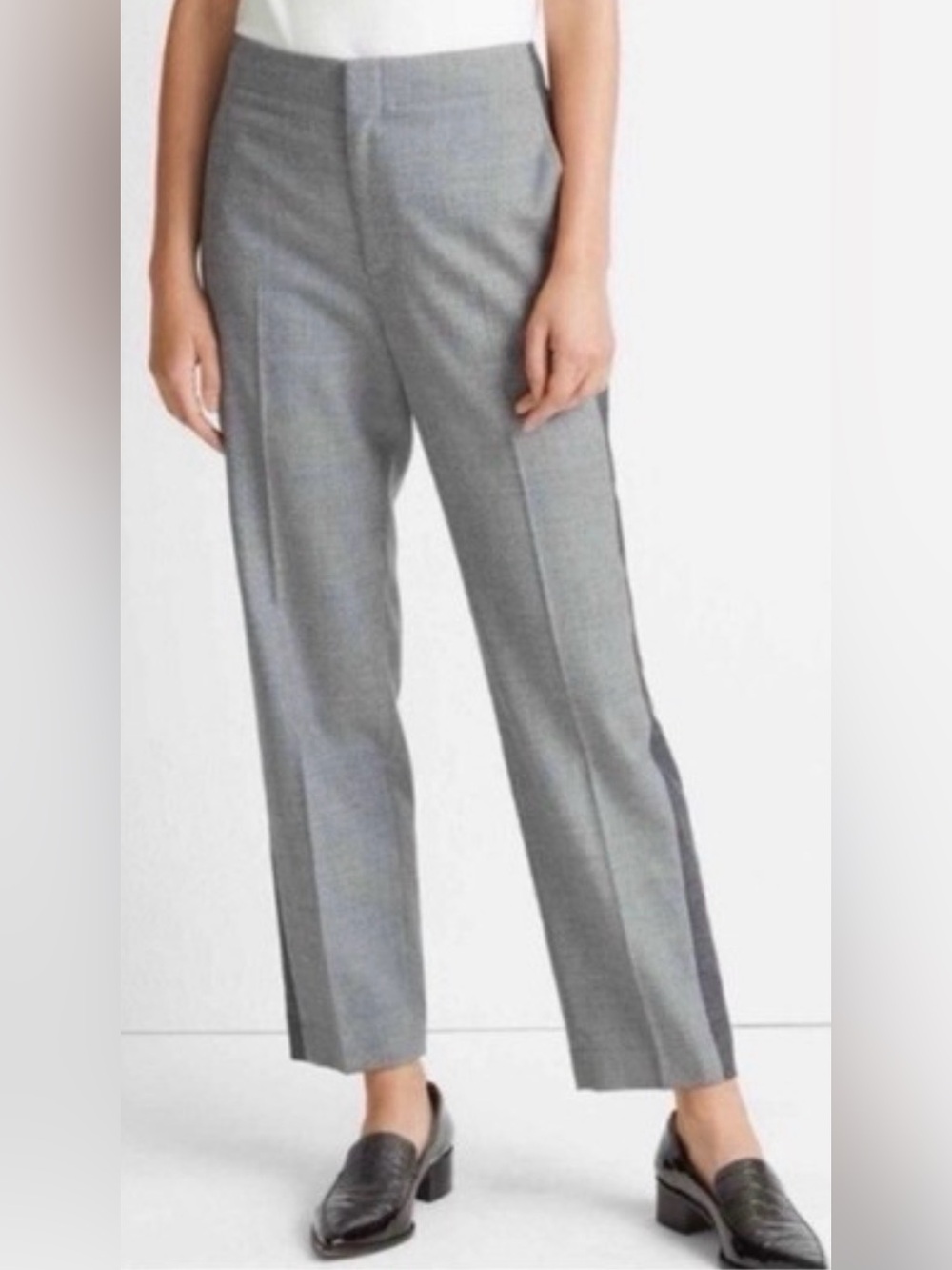 NWT Club Monaco Ryanne Colorblock Wool BlendAnkle Straight Leg Pants Size 0